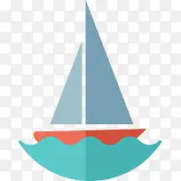 橙色卡通帆船-空若网 橙色卡通帆船-空若网