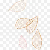 橙色简约线条树叶装饰图案-空若网 橙色简约线条树叶装饰图案-空若网