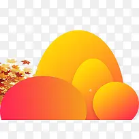 卡通手绘秋季橙色渐变叶子-空若网 卡通手绘秋季橙色渐变叶子-空若网