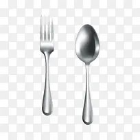 手绘银色汤匙叉子-空若网 手绘银色汤匙叉子-空若网