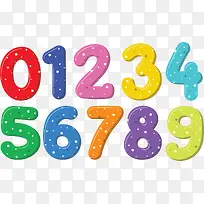 波点彩色数字0到9-空若网 波点彩色数字0到9-空若网