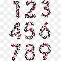 小鸟树叶数字0到9-空若网 小鸟树叶数字0到9-空若网