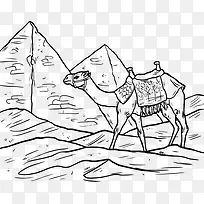 埃及金字塔和骆驼矢量素材-空若网 埃及金字塔和骆驼矢量素材-空若网