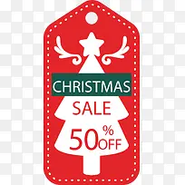 圣诞树红色促销标签-空若网 圣诞树红色促销标签-空若网