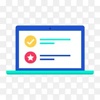 蓝色扁平化圆角电脑元素-空若网 蓝色扁平化圆角电脑元素-空若网