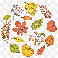 矢量卡通树叶-空若网 矢量卡通树叶-空若网