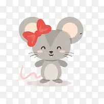 蝴蝶结老鼠免抠素材-空若网 蝴蝶结老鼠免抠素材-空若网