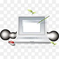 白色矢量质感电脑-空若网 白色矢量质感电脑-空若网