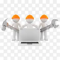 卡通工人手拿工具-空若网 卡通工人手拿工具-空若网