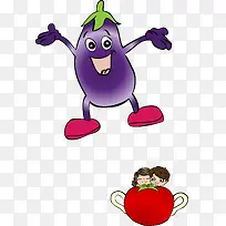 茄子卡通人物矢量图-空若网 茄子卡通人物矢量图-空若网