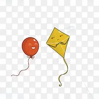 矢量风筝和气球-空若网 矢量风筝和气球-空若网