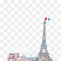 手绘埃菲尔铁塔-空若网 手绘埃菲尔铁塔-空若网