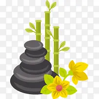 矢量手绘竹子磁石养生素材-空若网 矢量手绘竹子磁石养生素材-空若网