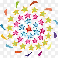 彩色星星装饰元素-空若网 彩色星星装饰元素-空若网