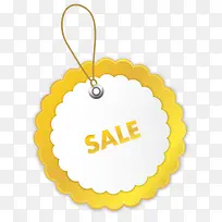 黄色圆形卡通标签-空若网 黄色圆形卡通标签-空若网