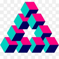 多色三角形立体插画-空若网 多色三角形立体插画-空若网