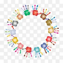 彩色的手掌印装饰-空若网 彩色的手掌印装饰-空若网