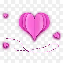 创意立体剪纸风红心插画-空若网 创意立体剪纸风红心插画-空若网