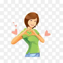 卡通表达爱的女孩素材-空若网 卡通表达爱的女孩素材-空若网