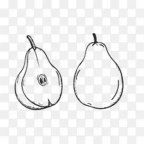卡通手绘鸭梨水果-空若网 卡通手绘鸭梨水果-空若网