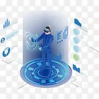 矢量蓝色科技按钮下载-空若网 矢量蓝色科技按钮下载-空若网