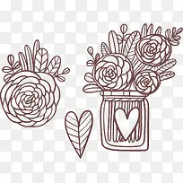 爱情主题线描叶子透明png-空若网 爱情主题线描叶子透明png-空若网