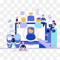 手绘商务办公插画-空若网 手绘商务办公插画-空若网