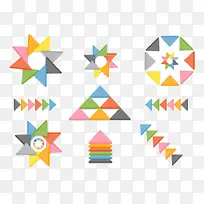 七巧板三角形拼合多边形-空若网 七巧板三角形拼合多边形-空若网