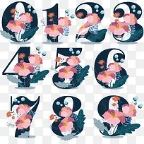 粉色花朵浪漫数字-空若网 粉色花朵浪漫数字-空若网