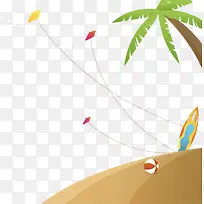 夏季沙滩上放风筝-空若网 夏季沙滩上放风筝-空若网
