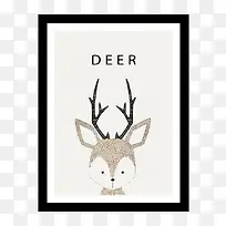 卡通手绘小麋鹿素材-空若网 卡通手绘小麋鹿素材-空若网