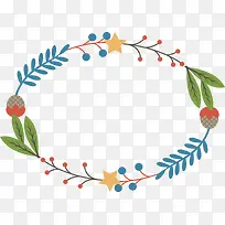 彩色树枝圣诞节边框-空若网 彩色树枝圣诞节边框-空若网