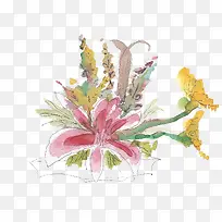 水彩百合花卉-空若网 水彩百合花卉-空若网