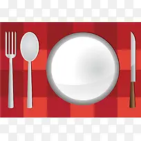 矢量图西餐餐具套装展示图-空若网 矢量图西餐餐具套装展示图-空若网