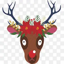 圣诞节可爱的驯鹿头-空若网 圣诞节可爱的驯鹿头-空若网