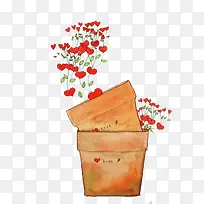 手绘花盆插画-空若网 手绘花盆插画-空若网