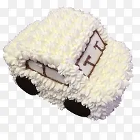 白色汽车蛋糕-空若网 白色汽车蛋糕-空若网