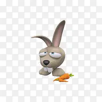 准备吃食物的卡通兔子-空若网 准备吃食物的卡通兔子-空若网