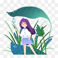 卡通手绘白露水滴女孩-空若网 卡通手绘白露水滴女孩-空若网