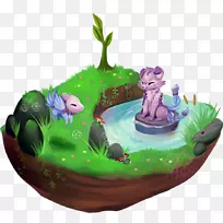 生日蛋糕艺术蛋糕装饰-池塘-空若网 生日蛋糕艺术蛋糕装饰-池塘-空若网