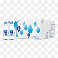 达能益力矿泉水瓶装纸盒蓝色水滴-空若网 达能益力矿泉水瓶装纸盒蓝色水滴-空若网