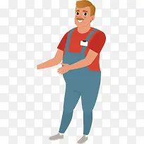 矢量图穿背带裤的男人-空若网 矢量图穿背带裤的男人-空若网