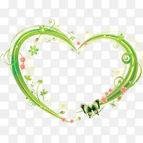 青草爱心边框素材-空若网 青草爱心边框素材-空若网