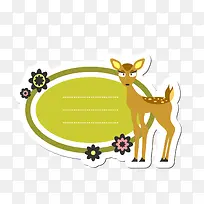 小鹿标签扁平化素材-空若网 小鹿标签扁平化素材-空若网