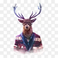 水彩麋鹿头像PNG下载-空若网 水彩麋鹿头像PNG下载-空若网