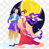 插画七夕情人节牛郎织女-空若网 插画七夕情人节牛郎织女-空若网