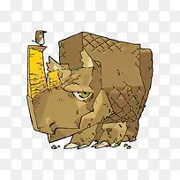 卡通手绘几何拼接抽象动物插画设-空若网 卡通手绘几何拼接抽象动物插画设-空若网