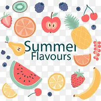 矢量手绘夏日水果-空若网 矢量手绘夏日水果-空若网