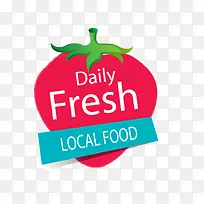 红色草莓绿色食品标签-空若网 红色草莓绿色食品标签-空若网