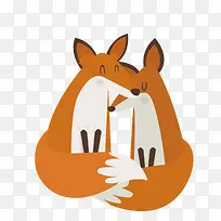 卡通扁平化成双成对狐狸-空若网 卡通扁平化成双成对狐狸-空若网